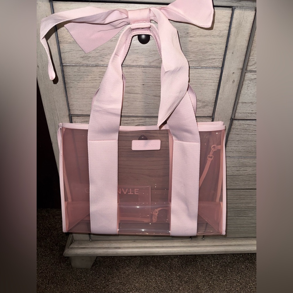 NWOT Case Mate Jelly Tote Bag Ballet Pink Bow